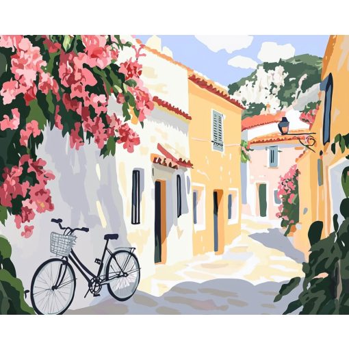 Mediterrán pasztell - Számfestő készlet kereten 40x50