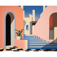 Mediterrán árnyak - Számfestő készlet kereten 40x50