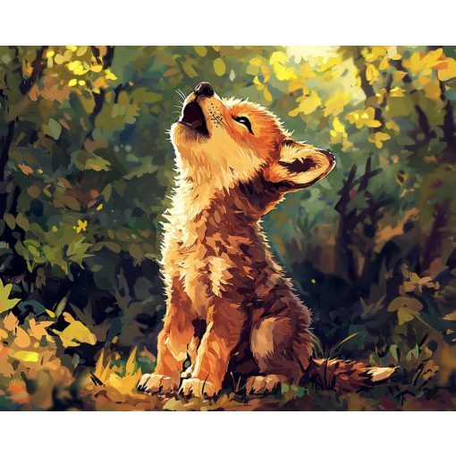 Rókás ragyogás - Számfestő készlet kereten 40x50