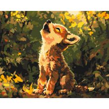 Róka kölyök - Számfestő készlet kereten 40x50