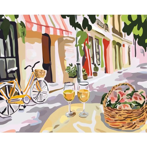 Pasztell bisztró - Számfestő készlet kereten 40x50