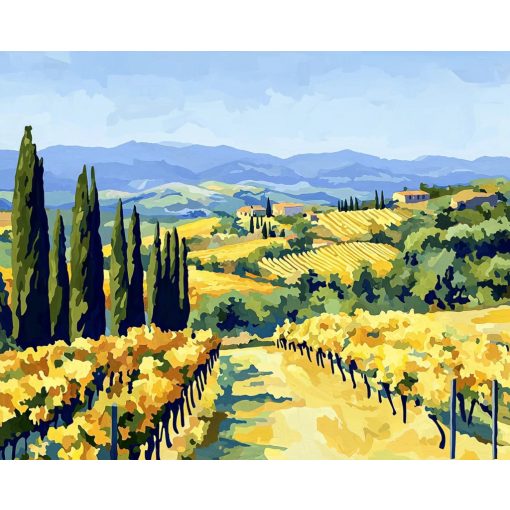 Aranyló dűlők - Számfestő készlet kereten 40x50