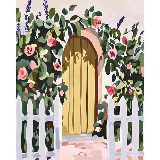 Virágok kapuja - Számfestő készlet kereten 40x50