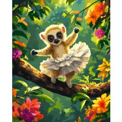 Tütüs maki - Számfestő készlet kereten 40x50