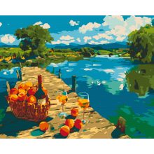 Bor, barack és napsütés - Számfestő készlet kereten 40x50