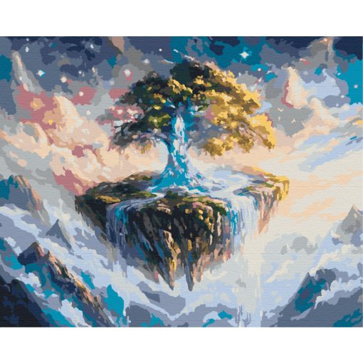 Natur in den Wolken - Malen-nach-Zahlen-Set auf Keilrahmen 40x50