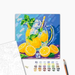Friss citrusos jelenet - Számfestő készlet kereten 40x40