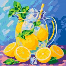 Friss citrusos jelenet - Számfestő készlet kereten 40x40