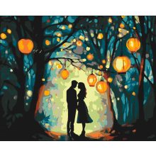 Liebe im Wald - Malen-nach-Zahlen-Set auf Keilrahmen 40x50