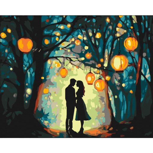 Liebe im Wald - Malen-nach-Zahlen-Set auf Keilrahmen 40x50