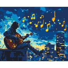 Melodien über der Stadt - Malen-nach-Zahlen-Set auf Keilrahmen 40x50