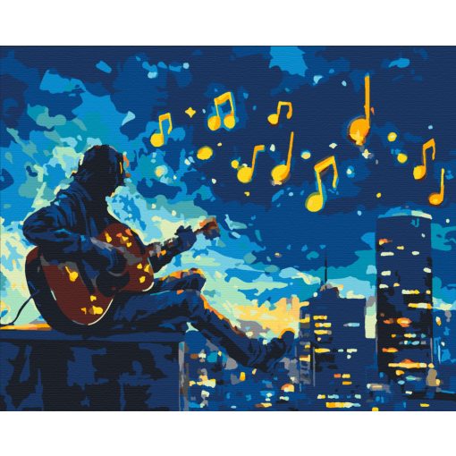 Melodien über der Stadt - Malen-nach-Zahlen-Set auf Keilrahmen 40x50