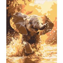 Planschende Fani - Malen-nach-Zahlen-Set auf Keilrahmen 40x50