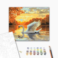   Die Majestät des Sonnenuntergangs - Malen nach Zahlen Set auf Rahmen 40x50