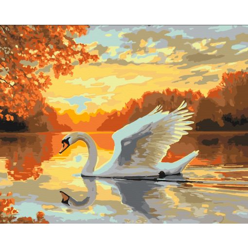 Die Majestät des Sonnenuntergangs - Malen nach Zahlen Set auf Rahmen 40x50