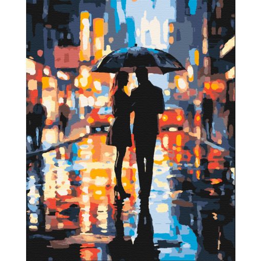 Im Trubel der Nacht - Malen nach Zahlen Set auf Rahmen 40x50