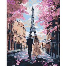 Spaziergang in Paris - Malen nach Zahlen Set auf Rahmen 40x50