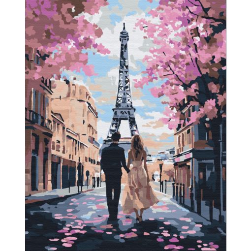 Spaziergang in Paris - Malen nach Zahlen Set auf Rahmen 40x50