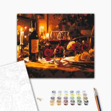 Romantisches Abendessen - Malen nach Zahlen Set auf Rahmen 40x50