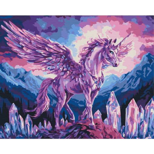 Magisches Einhorn - Malen nach Zahlen Set auf Rahmen 40x50 cm