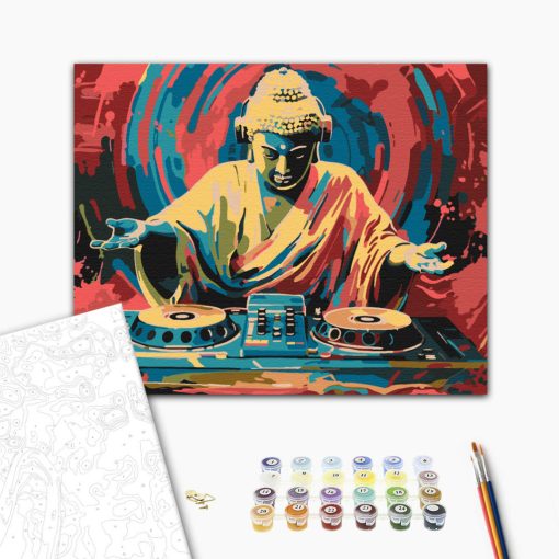 DJ Buddha - Malen-nach-Zahlen-Set auf Keilrahmen 40x50