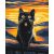   Katzen-Sonnenuntergang - Malen nach Zahlen Set auf Rahmen 40x50 cm