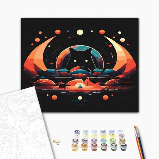 Galaktischer Wächter - Malen nach Zahlen Set auf Rahmen 40x50 cm