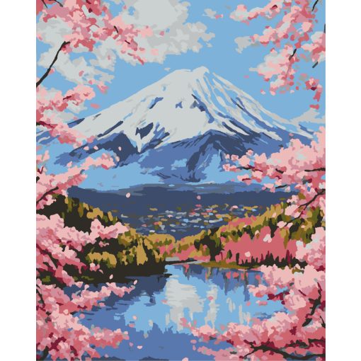 Frühlingszauber im Herzen Japans - Malen nach Zahlen Set auf Rahmen 40x50 cm