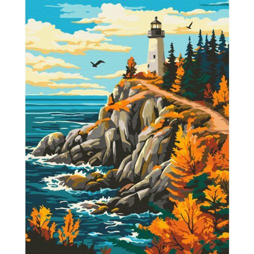 Herbstküste - Malen nach Zahlen Set auf Rahmen 40x50 cm