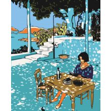 Idylle in Griechenland - Malen nach Zahlen Set auf Rahmen 40x50 cm