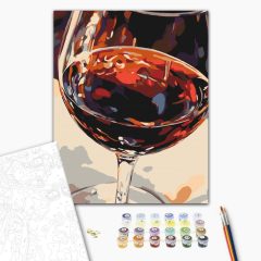   In Wein liegt die Inspiration - Malen nach Zahlen Set auf Rahmen 40x50 cm