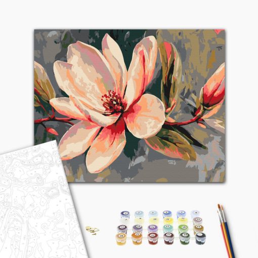 Magnolientanz - Malen nach Zahlen Set auf Rahmen 40x50 cm