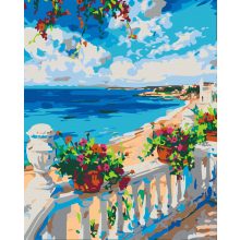 Mediterraner Morgen - Malen nach Zahlen Set auf Rahmen 40x50 cm