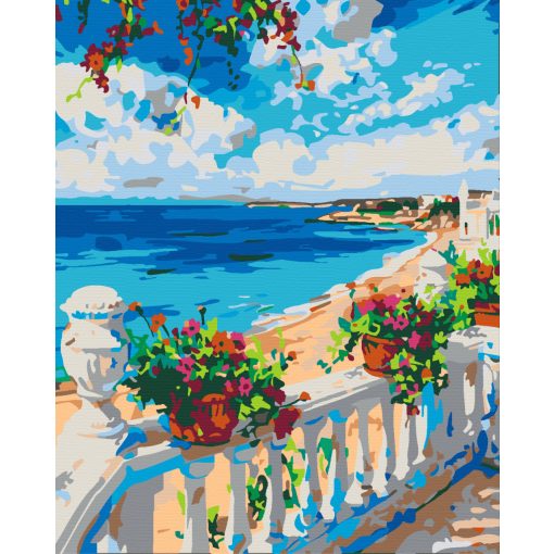 Mediterraner Morgen - Malen nach Zahlen Set auf Rahmen 40x50 cm