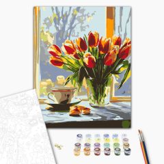   Frühlingserwachen - Malen nach Zahlen Set auf Rahmen 40x50 cm