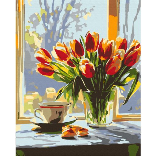 Frühlingserwachen - Malen nach Zahlen Set auf Rahmen 40x50 cm