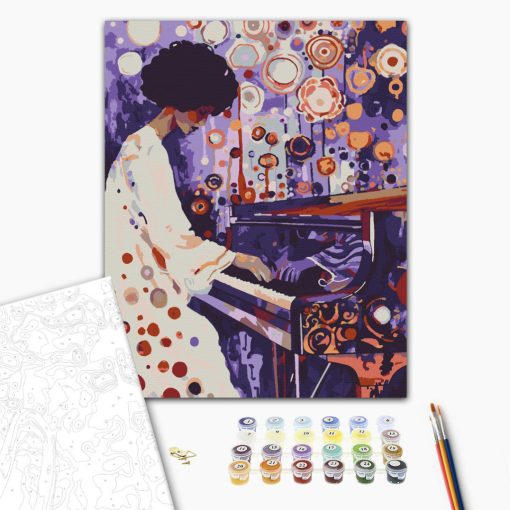 Lila Harmonien - Malen nach Zahlen Set auf Rahmen 40x50 cm