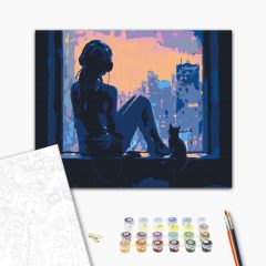   Melodien des Sonnenuntergangs - Malen nach Zahlen Set auf Rahmen 40x50 cm