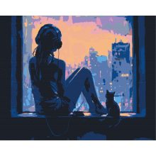 Melodien des Sonnenuntergangs - Malen nach Zahlen Set auf Rahmen 40x50 cm