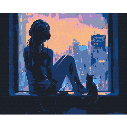 Melodien des Sonnenuntergangs - Malen nach Zahlen Set auf Rahmen 40x50 cm