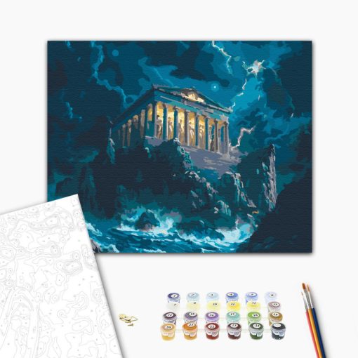 Der Zorn des Olymp – Malen nach Zahlen Set auf Rahmen 40x50 cm