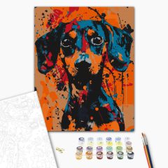   Farbtupfen-Freund – Malen nach Zahlen Set auf Rahmen 40x50 cm