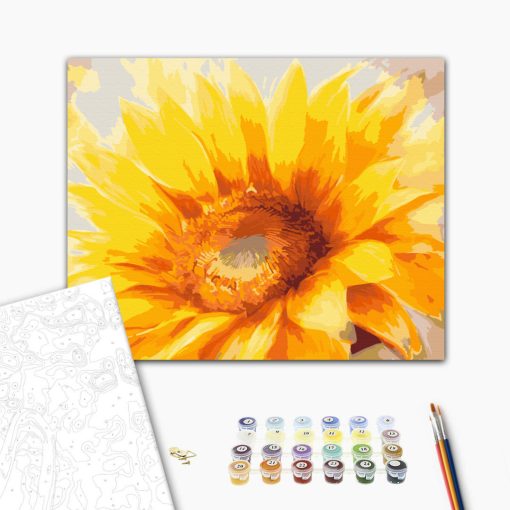 Tanz der Goldblüten – Malen nach Zahlen Set auf Rahmen 40x50 cm