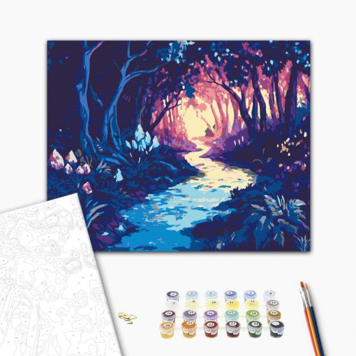 Der Pfad der Feen – Malen nach Zahlen Set auf Rahmen 40x50 cm