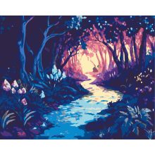 Der Pfad der Feen – Malen nach Zahlen Set auf Rahmen 40x50 cm