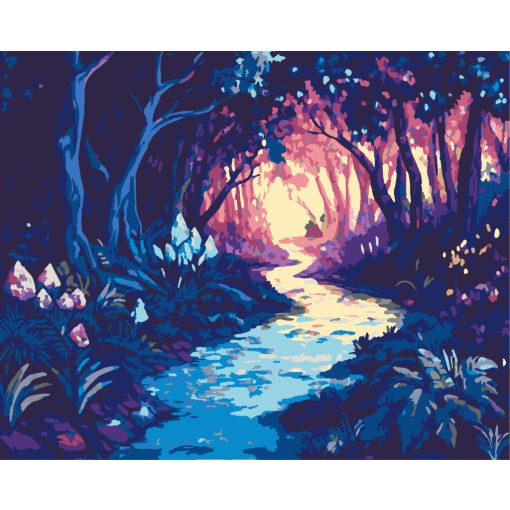 Der Pfad der Feen – Malen nach Zahlen Set auf Rahmen 40x50 cm