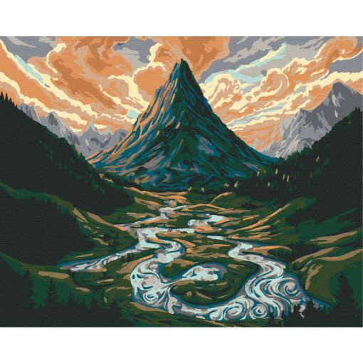 Das Herz des Tals – Malen nach Zahlen Set auf Rahmen 40x50 cm