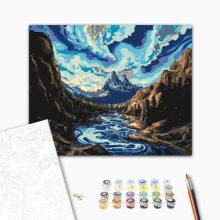 Symphonie von Himmel und Wasser – Malen nach Zahlen Set auf Rahmen 40x50 cm