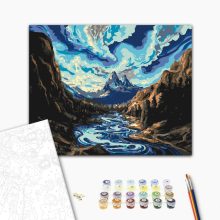Symphonie von Himmel und Wasser – Malen nach Zahlen Set auf Rahmen 40x50 cm