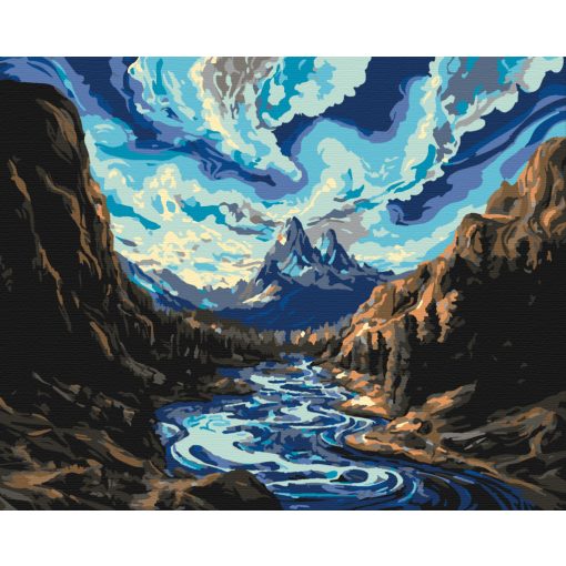 Symphonie von Himmel und Wasser – Malen nach Zahlen Set auf Rahmen 40x50 cm